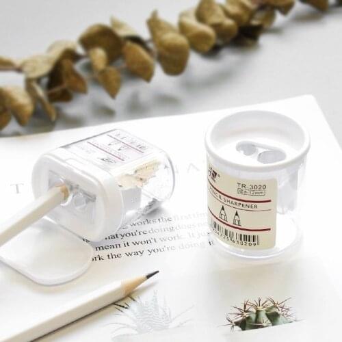 2021 New Double Holes Pencil Sharpener Students Stationery Home School Office Desktop Pencil Sharpener Supplies for Kids