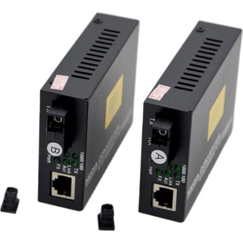 1Pair New GF-03-AB Gigabit SM Single-Fiber Optical Fiber Transceiver, Photoelectric Converter 20km SC100/1000M With Power Supply