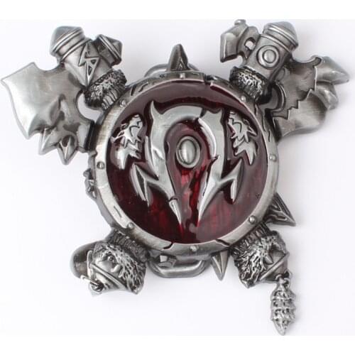 Orc shield game theme belt buckle metal DIY