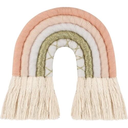 Rainbow Tapestry Macrame Wall Hanging Boho Decoration Nursery Home-stay Dorm Apartment Bedroom Headboard Home Decor