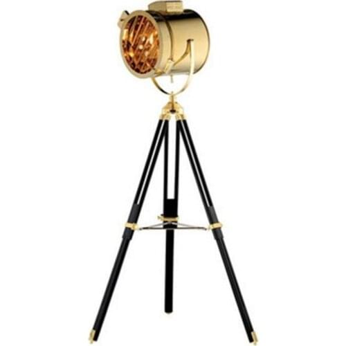Retro Industrial Loft Floor Light Vintage Design Tripod Searchlight Led Floor Lamp for Bedroom Cafe Bar Decor Parlor Living Room