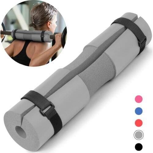 Barbell Squat Pad Neck Shoulder Protective Pad Support with Fixing Straps for Squats Lunges Hip Thrusts Weight Lifting Bar Pad