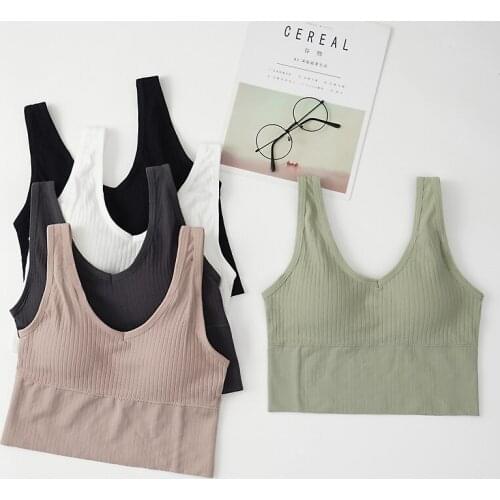 Crop Tops Women Sexy Bra Tube Top Female Sleeveless Seamless Sports Bra Crop Camis Top Cotton Tee Bandeau Basic Tank Streetwear