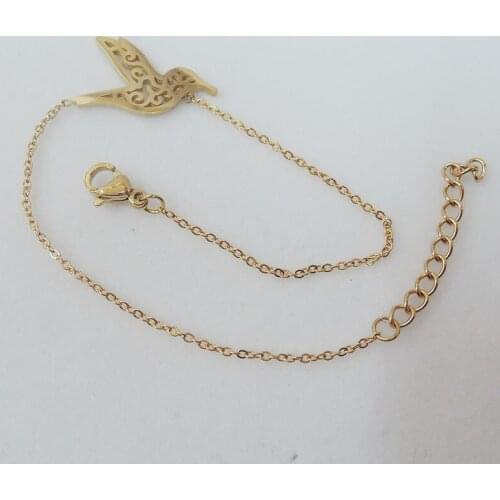 High quality top fashion bracelet made of 100% stainless steel -anti-allerge ,popular bird shape -silver and gold color