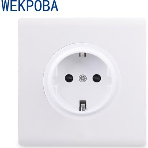 WEKPOBA PC Panel EU Russian Outlet French Socket1 2 3 4 Gang 1 2 Way On/ Off Wall Light Diamond Toggle Switch Switched