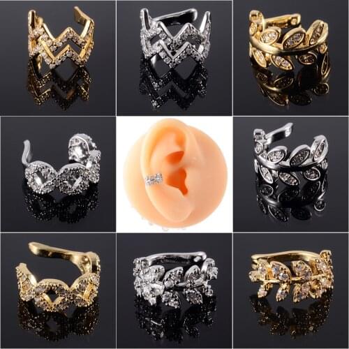 1PC Helix Cartilage Adjustable Cz Ear Cuff Conch Fake Piercing Accessories No Hole Silver&Gold Earring Body Piercing Jewelry