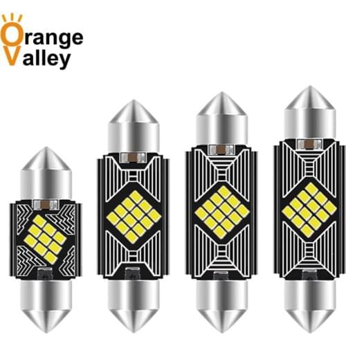 100Pcs C5W LED Car Interior Lights Canbus Festoon 31mm 36mm 39mm 42mm LED C10W Bulbs Dome Light Reading Auto Lamp DC 12V