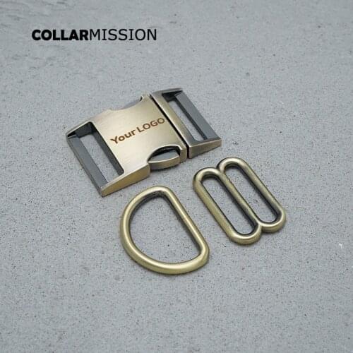 100pcs/lot engraved (metal buckle+adjust buckle+D ring)for luggage backpack dog collar accessory 8 Colours 15mm to 30mm 5 sizes