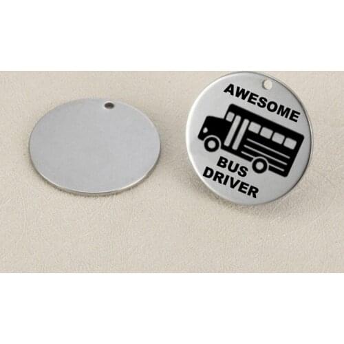 20pcs 25mm AWESOME BUS DRIVER message charm stainless steel Words Charms