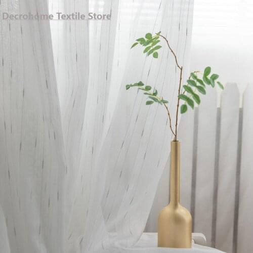 Modern Simple Jacquard Window Screen White Mesh Curtains for Bedroom Living Room White Tulle Fashion Voile Tulle Curtains