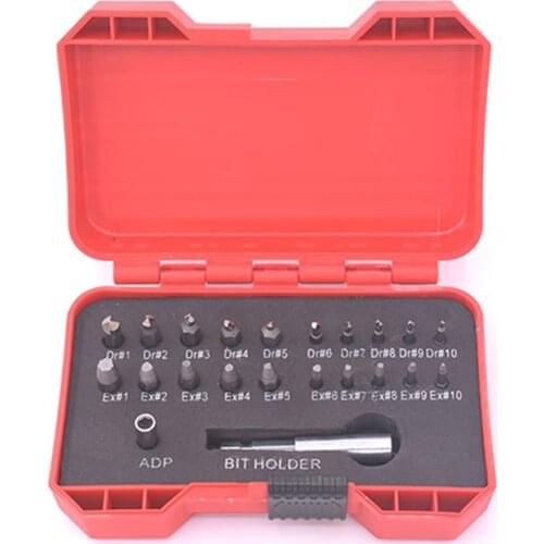 22Pcs Screw Extractor Screw Removal Auxiliary Drill Used To Remove Damaged Screws And Bolts Screw Puller Kit