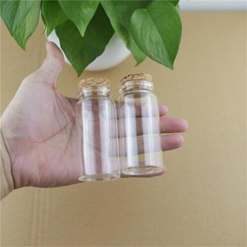 24pcs/lot 37*80MM 60ML Glass Bottles Vial Jars Test Tube Tiny Glass Bottle Cork spice jar container