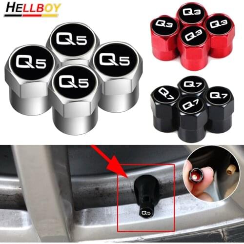 4pcs Car Wheel Tire Air Valve Stem Caps Cover For AUDI Q3 F3 Q5 8R Q7 4L A3 A4 A5 A6 A7 A8 Sline Quattro AUTO Accessories