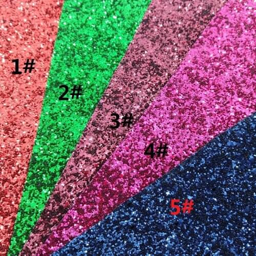 4 PCS A4 SIZE (21x29cm) Chunky Glitter Leather Glitter Fabric PU Leather for DIY Sewing 6S13