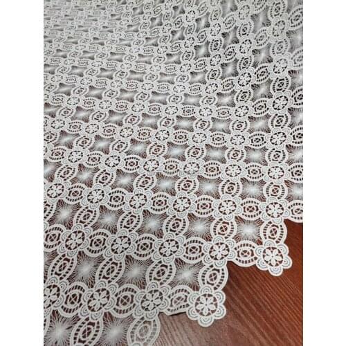 African Cord Water soluble Lace 2019 Latest French guipure Lace Fabric Nigeria For Evening Dress High Quality white lace fabric