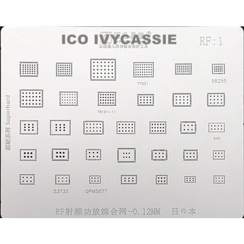 Amaoe RF1 BGA Stencil 77031 QPM5677 53735 78191-11 Power Amplifier IC Chip Reball IC Pin Solder Heat Tin Plant Net Steel Mesh