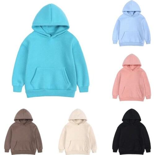 2021 New Baby Kids Boys Girls Clothes Spring Autumn Coat Toddler Hooded Solid Plain Hoodie Sweatshirt Tops Jacket For Children