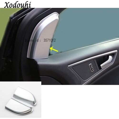 For Ford EDGE 2015 2016 2017 car body cover ABS chrome inner front head A column lamp frame triangle moulding trim 2pcs