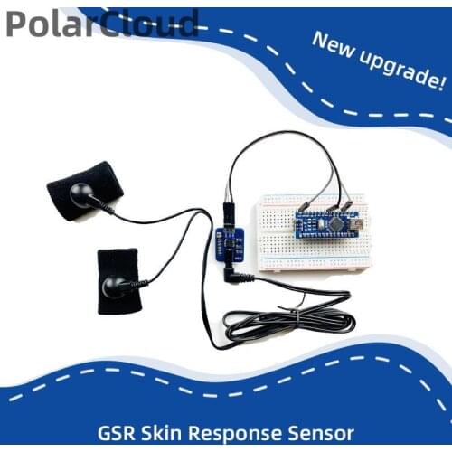 GSR Skin Electrical Sensor Measures Skin Resistance Conductivity Skin Electrical Kit Reaction Analysis Microcontroller Developme