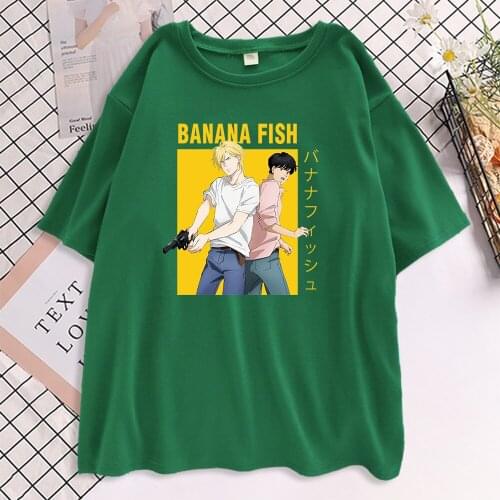 Funny Japan Anime Banana Fish T Shirt Women Manga Streetwear T-shirt Casual Short Sleeve Tshirt Homme Hip Hop Top Tees Camisetas