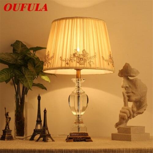 8M Crystal Desk Lamps Table Light Reading Lamp Modern Contemporary Fabric for Living Room Office Creative Bed Room Hotel