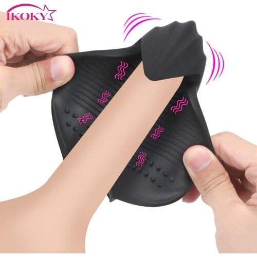 IKOKY Glans Massager Blowjob Penis Cock Trainer Strength Stamina Training Male Masturbator Vibrator 9 Modes Sex Toys for Men