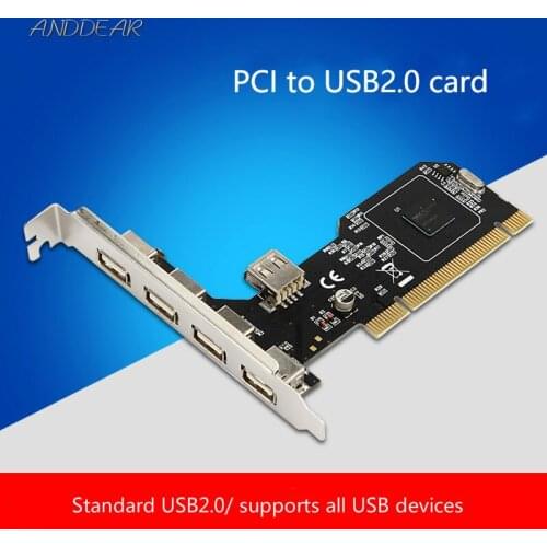 ANDDEAR USB2.0 expansion card desktop PCI to 5 usb2.0 adapter card NEC chip sata to usb harness connector lot