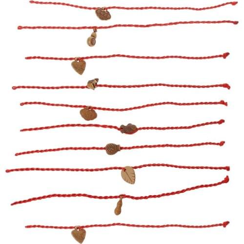 Classic Fashion Black Leather String Bracelet Red Line Jewelry Line Red Rope Bracelet for Women Men Lobster Bracelets