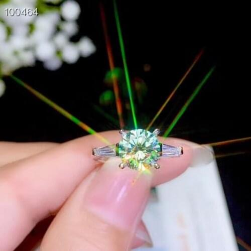 2020 new crackling green moissanite ring for women jewelry engagement ring for wedding 925 silver ring birthday gift