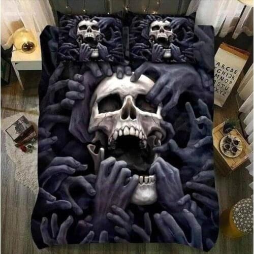 Fanaijia 3d Flower Bedding Set Queen Size Sugar Skull Duvet Cover Set with Pillowcase Twin Full King bedroom comforter set