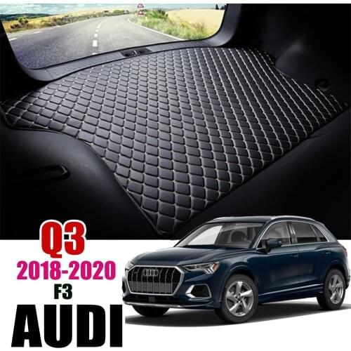 Leather Car Trunk Mat For Audi Q3 F3 2018 2019 2020 5 Door Sportback Trunk Boot Mat Liner Pad Cargo pad Carpet Tail Cargo Liner