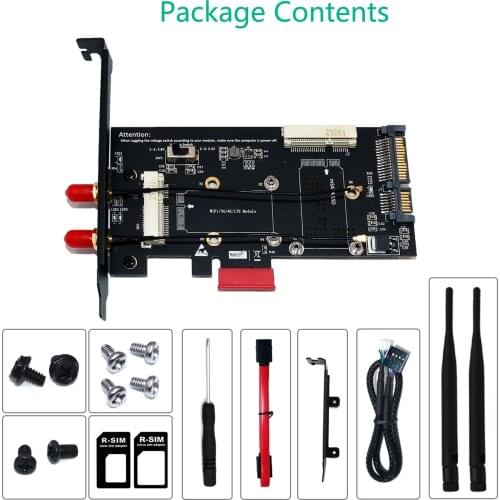 Mini PCI-E/ mSATA SSD to PCI-E and SATA 2.5 Adapter with SIM Card Slot for WiFi/ 3G/4G/LTE/ Msata SSD