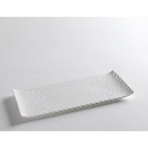 Fashion Rectangular Iron Plate Ceramic Tableware Hotel Western Japan Sashimi Tray Sushi Dessert Tableware Kitchen Dinner Plates