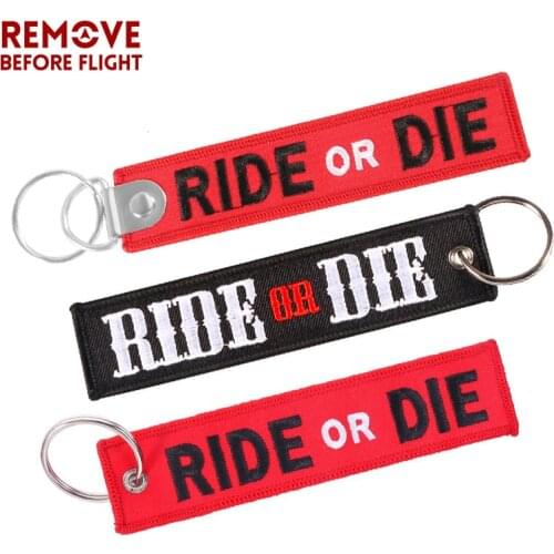 Fashion Car Keychains for Motors RIDE OR DIE Embroidery Letter Auto Key Chain Bijoux Gifts Porte Clef Keychains for Car Keys