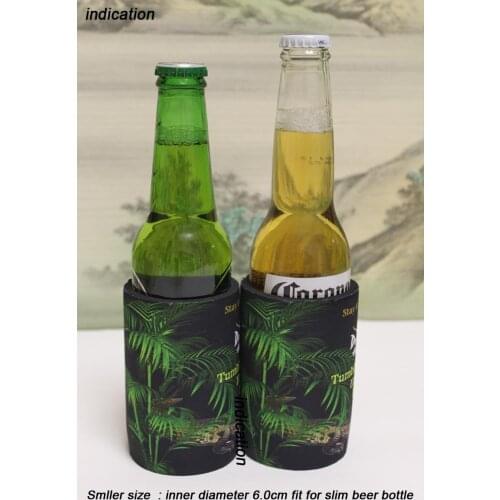 500pcs Smaller Size Beer Bottle Coolers Neoprene Stubby Holder Custom Your Logo Printing With Solid Base Stitched Top&Bottom