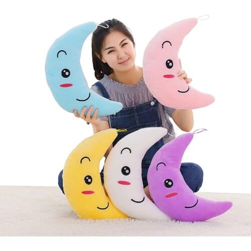 New Colorful Flashing Moon Plush Toys Sleep Luminous Led Light Cushion Pillow Doll Birthday Gifts For Kids YYT219