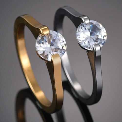 New Fashion Crystal Zircon Rings Sweet Elegant Gold Silvery Ring for Girl Women Finger Bague jewelry Bridal Gift Delicate