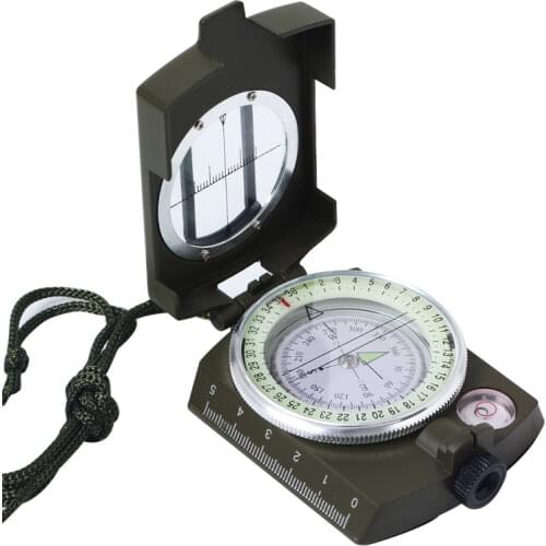 Outdoor Multifunctional Compass Travel Mountaineering Geological Compass Camping Army Fan Products with Fluorescent Ring