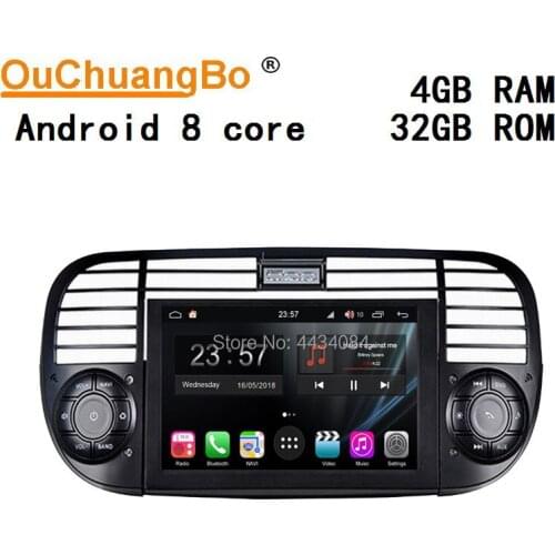 Ouchuangbo IPS screen auto audio stereo gps for Fiat 500 S300 platform usb mirror link HD 8 cores android 9.0 OS