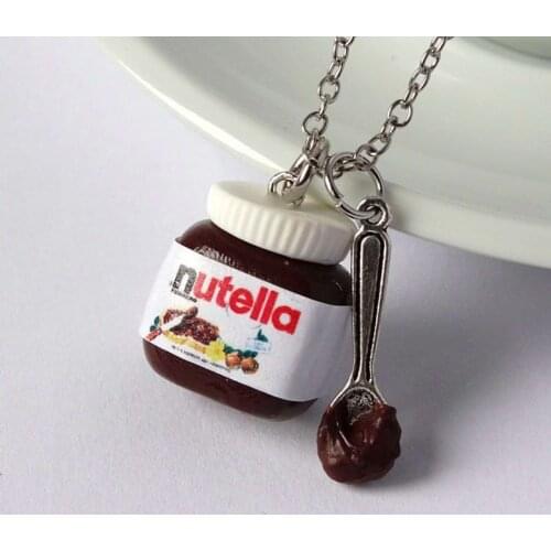 Nutella Gifts Chocolate Necklace -Food Jewelry Miniatures Charms - Funny Gifts - Food Necklace, Gifts for Her, Gifts for Mom