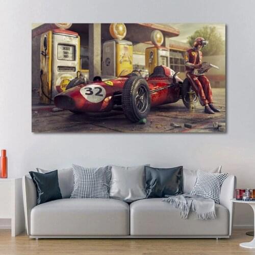 Racing Car Poster Print On Canvas Painting Nordic Street Wall Art Picture For Boys Living Room Home Decor Decoration Unframed
