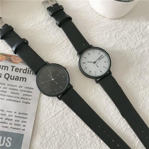 Simple Style Women Watches Classic Ladies Black Leather Wristwatches Ulzzang Fashion Brand Drop Shipping Female Quartz Clock