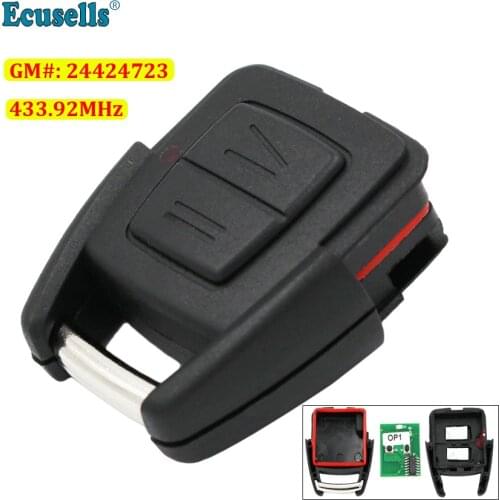 2 Button Remote transmitter remote control fob 433.92mhz car starter For Vauxhall Opel Vectra B Omega 24424723