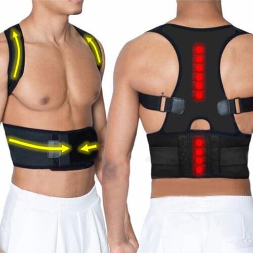 Adjustable Men Posture Corrector Back Support Brace Belt Women Orthopedic Corset Magnetic Therapy Pain Reliever Belt
