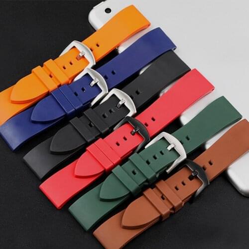 Onthelevel Rubber Watch Band Fluororubber Sport Waterproof Watch Strap 20mm 22mm 24mm Black Green Quick Release Bracelet #E