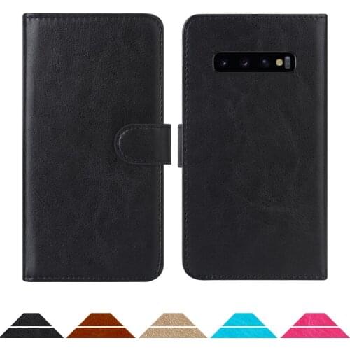 Luxury Wallet Case For Samsung Galaxy S10+ Exynos 9820 Snapdragon 855 PU Leather Retro Flip Cover Magnetic Fashion Cases Strap