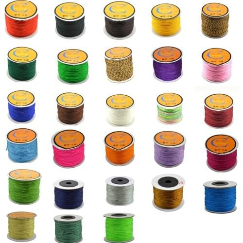 Handmade 80m X 1mm Mix Colors Thread Chinese Knot Cord Nylon Cord Macrame Bracelet Braided String DIY Beading Rope 28 Colors