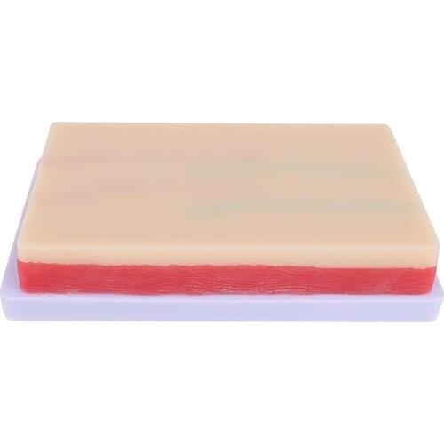 Venipuncture Iv Injection Training Pad Silicone Human Skin Suture Training Model 4 Veins Embedded 3 Layers of Skin
