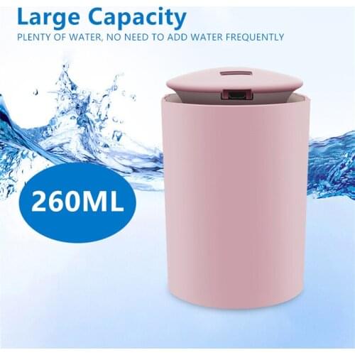 Ultrasonic Mini Air Humidifier Air Purifying 260ML Essential Oil Diffuser For Home Car USB Fogger Mist Maker With LED Night Lamp