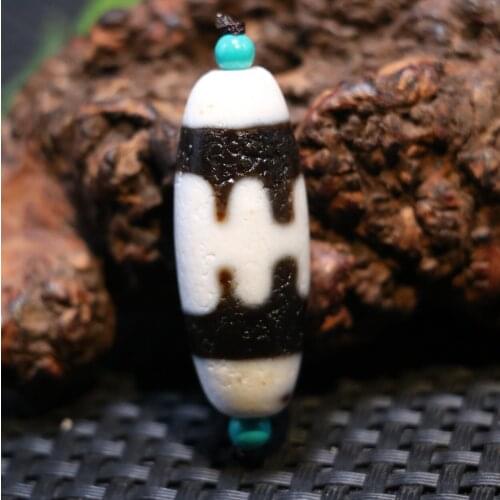 Unique Style Magic Power Tibetan Old Oily Agate Guiren Tairen Lucky Man dZi Bead Amulet 4A+ LKbrother Sauces Top Quality
